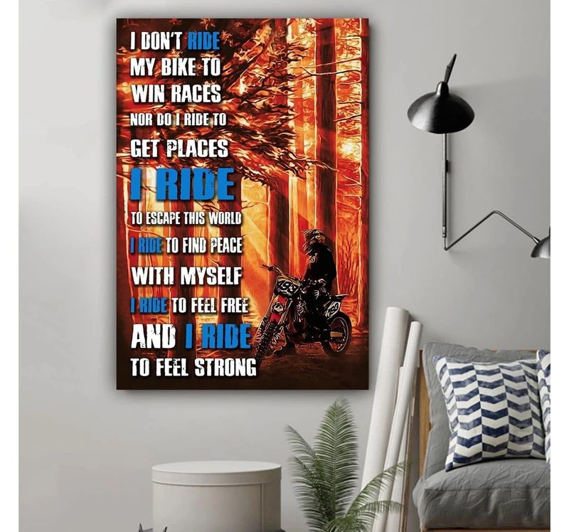 Motorcycle Biker I Don T Ride My Bike Poster Canvas NANA139