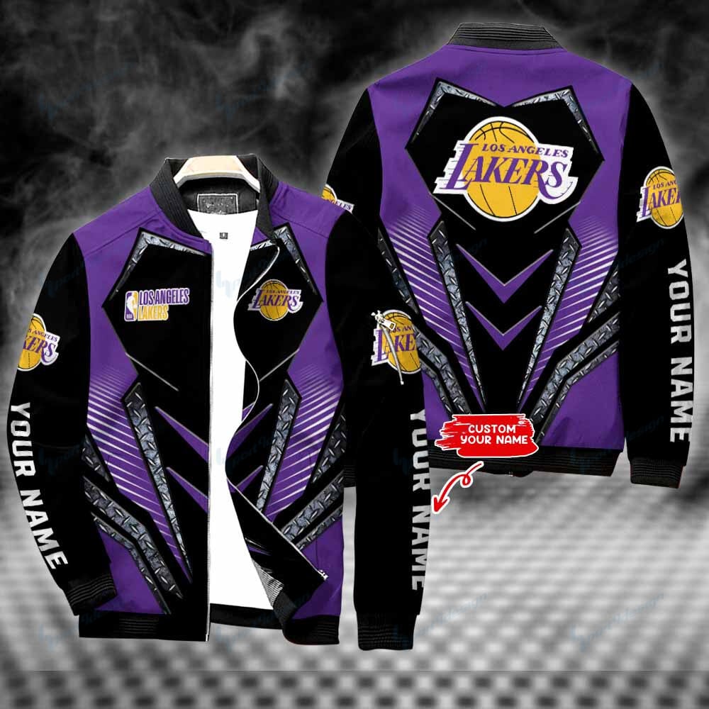 Los Angeles Lakers Personalized Bomber Jacket BG515