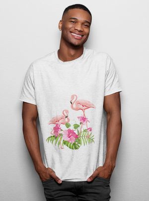 Pinky Flamingo Unisex T-shirt 2D
