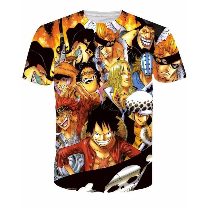 Newest Cool Anime One Piece Characters Monkey D Luffy 3D T-Shirt