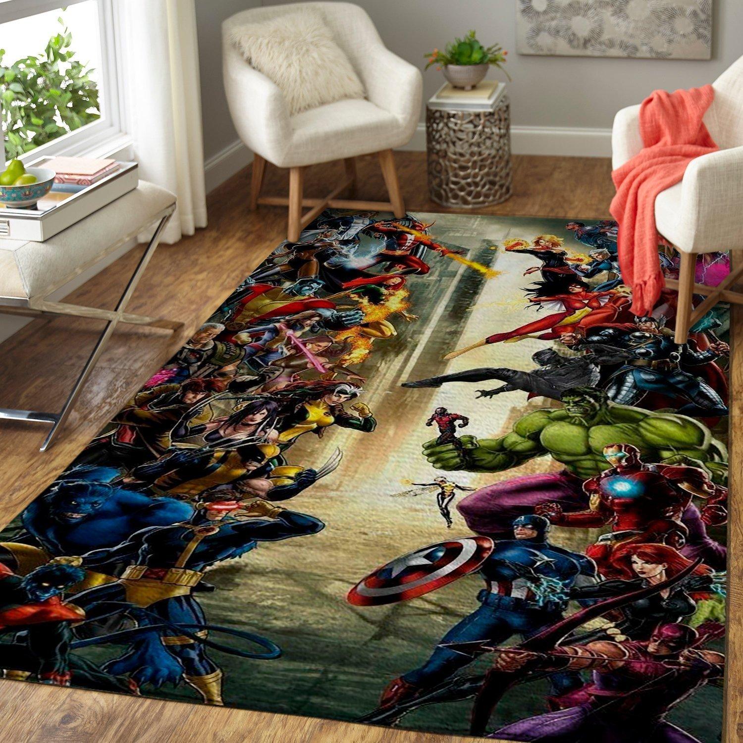 Superhero, Xmen, Avengers Movie Rug Room Carpet Sport Custom Area