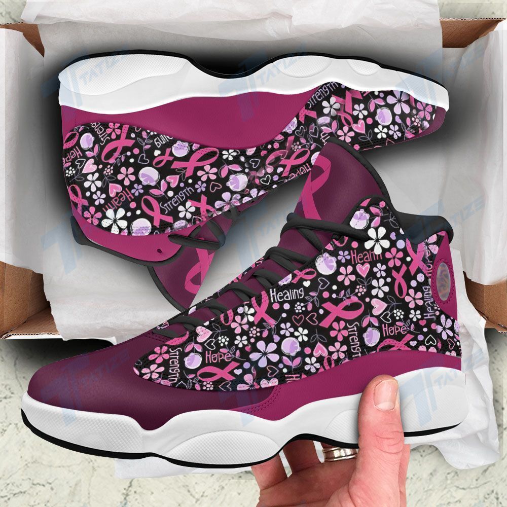 Breast cancer flower pattern 13 Sneakers XIII Shoes