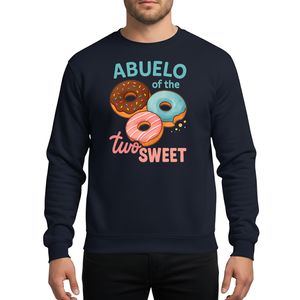 Abuelo Sweet Two Donut Birthday Party Girl Watercolor Sprinkles Teal Pink Sweatshirt