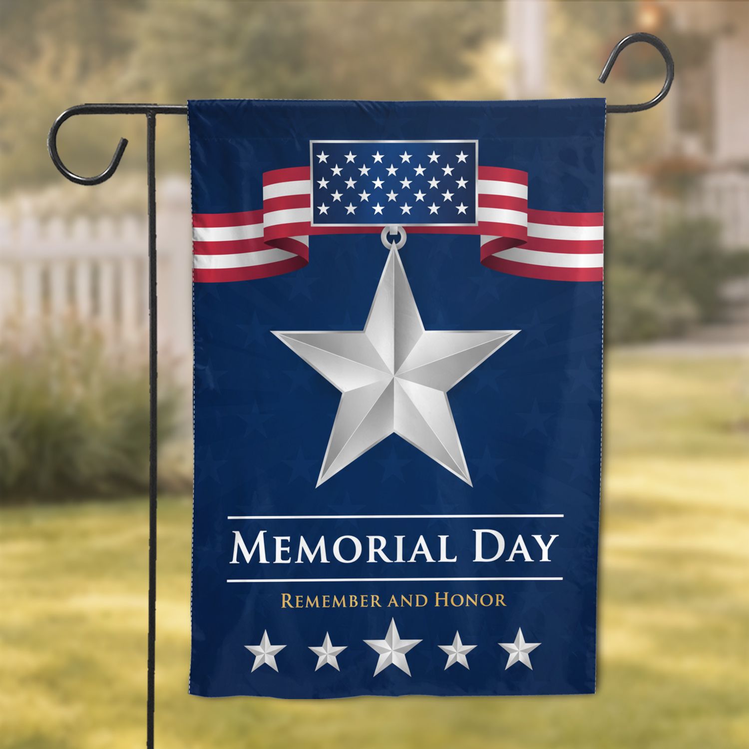 Memorial Day Star USA Flag - Remember and Honor Garden Flag - Turn ...