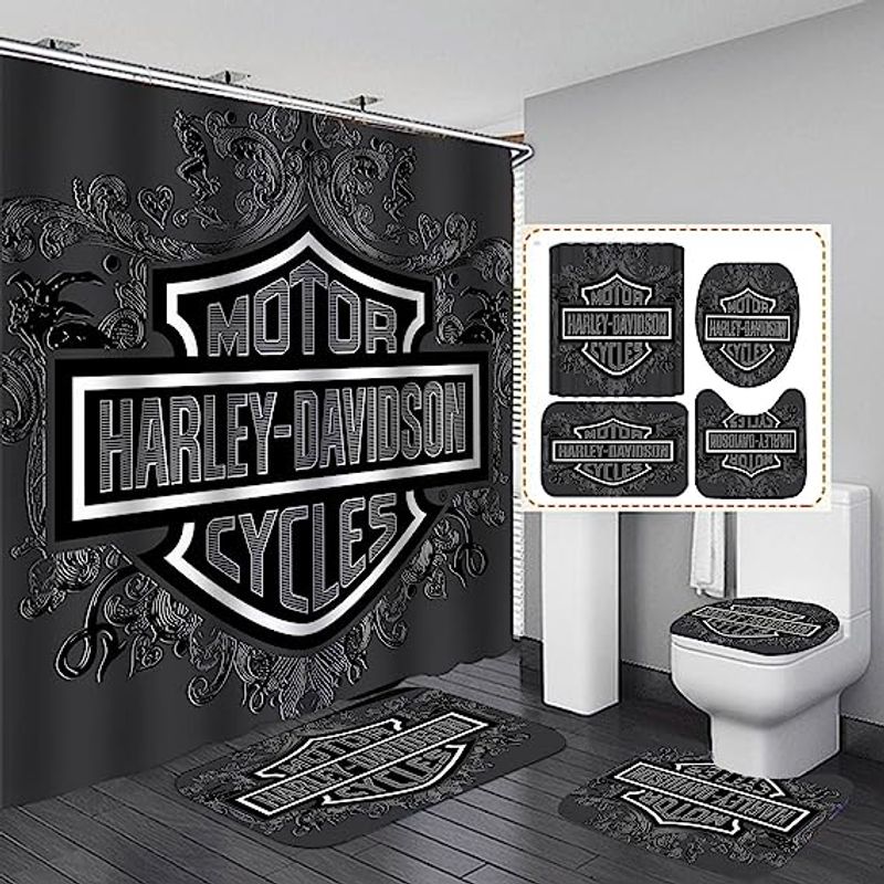 Harley Davidson Motorcycle Bathroom Decor Set NAIA443