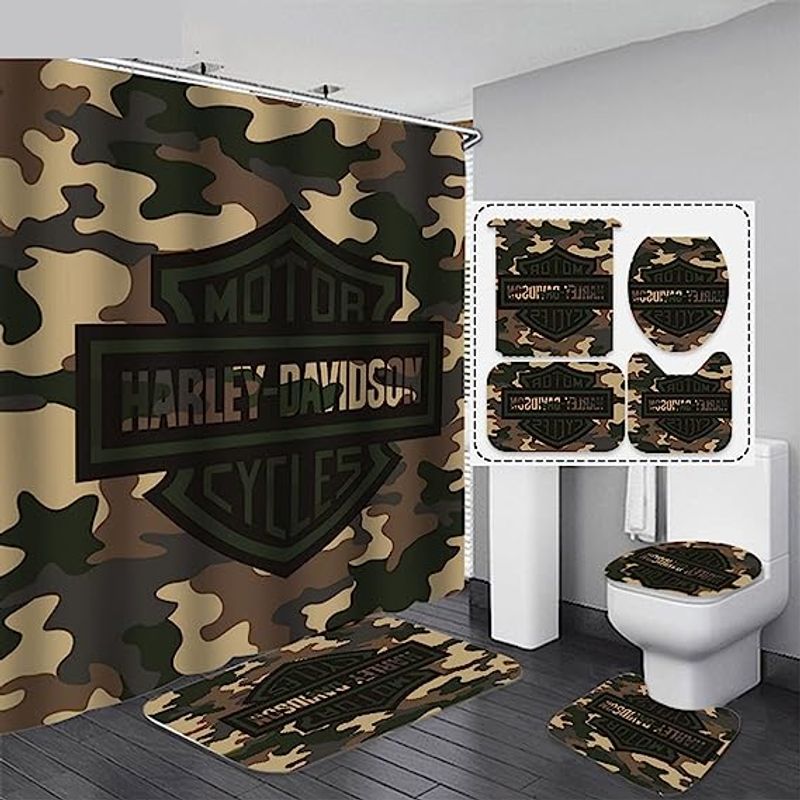 Harley Davidson Motorcycle Bathroom Decor Set NAIA463