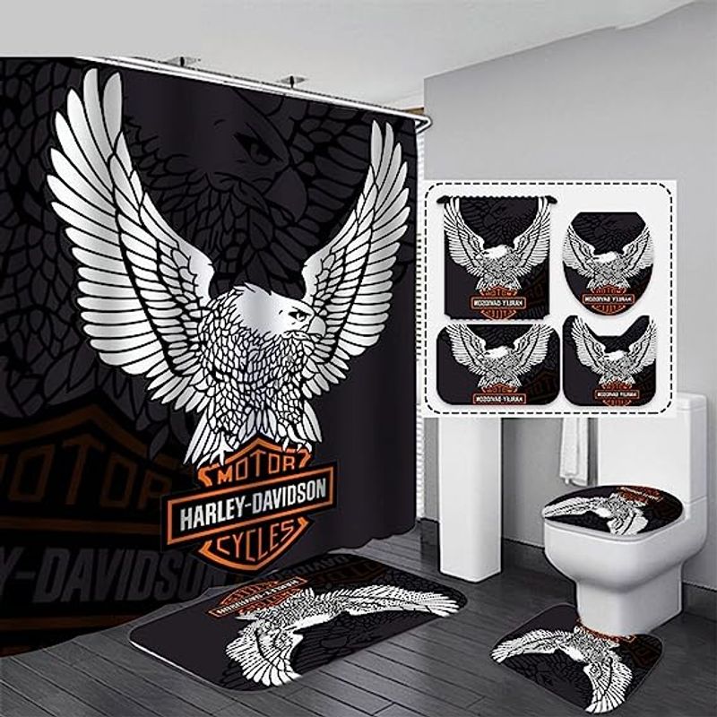 Harley Davidson Motorcycle Bathroom Decor Set NAIA471