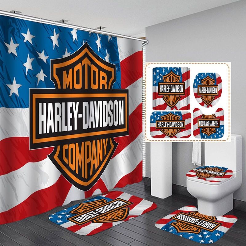 Harley Davidson Motorcycle Bathroom Decor Set NALA85