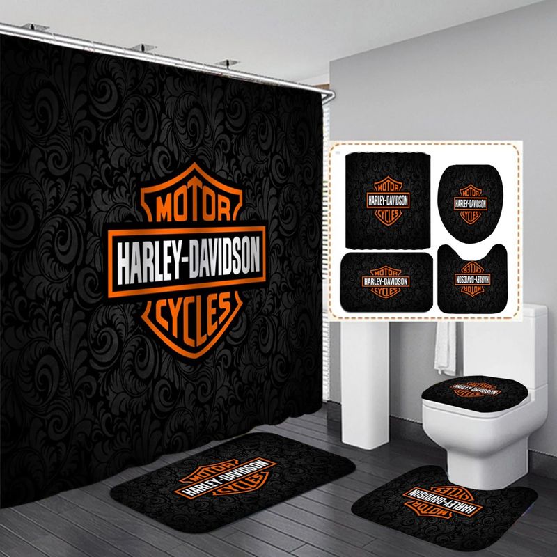Harley Davidson Motorcycle Bathroom Decor Set NABB24