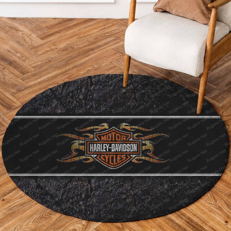 Harley Davidson Motorcycle Round Rug NABH26S