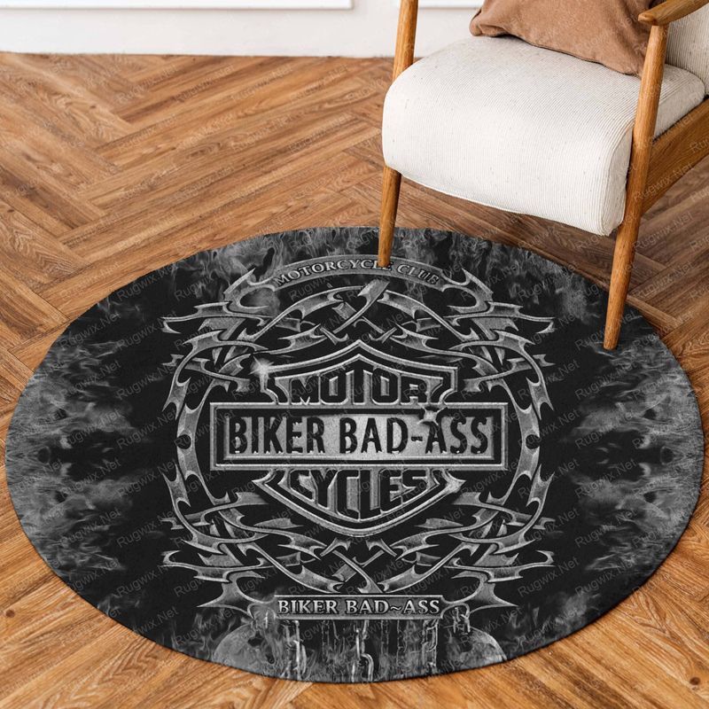 Harley Davidson Motorcycle Round Rug NABH27S