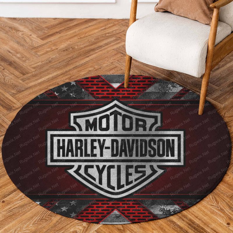 Harley Davidson Motorcycle Round Rug NABH42S