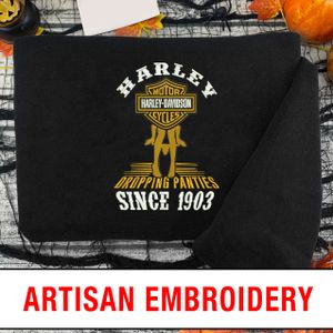 Harley Davidson Motorcycle Embroidered Classics - Sweatshirt NABJ243