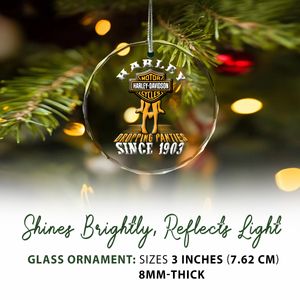 Harley Davidson Motorcycle Glass Ornament NABJ243