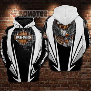 Harley Davidson Eagle Angry Catching Wrench Black White Color 3D All Over Print Hoodie NE12.732