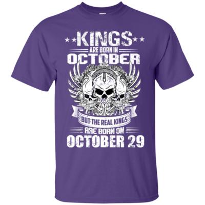 October 29th Birthday T-Shirt For Men Real Kings Are Born