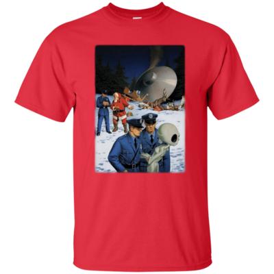 Accident Santa Clause vs Alien UFO Funny T-Shirt