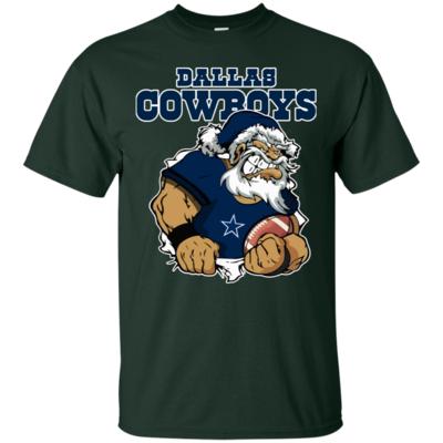 Grumpy Santa Claus Dallas Cowboys Football Team T-Shirt