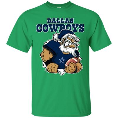 Grumpy Santa Claus Dallas Cowboys Football Team T-Shirt