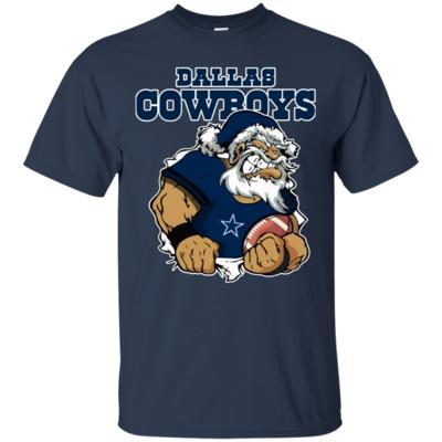 Grumpy Santa Claus Dallas Cowboys Football Team T-Shirt