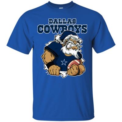 Grumpy Santa Claus Dallas Cowboys Football Team T-Shirt