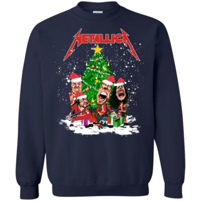 Christmas Tree and Metallica Rock Band Merry Xmas Sweatshirt