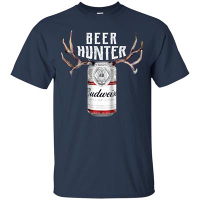 Beer Hunter Budweiser Funny Hunting Beer Reindeer T-Shirt