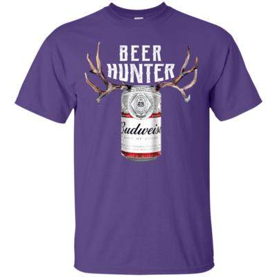 Beer Hunter Budweiser Funny Hunting Beer Reindeer T-Shirt