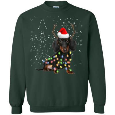 Dachshund Santa Lights Christmas Dog Xmas Sweatshirt