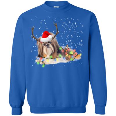 Shih Tzu Santa Lights Christmas Dog Xmas Sweatshirt