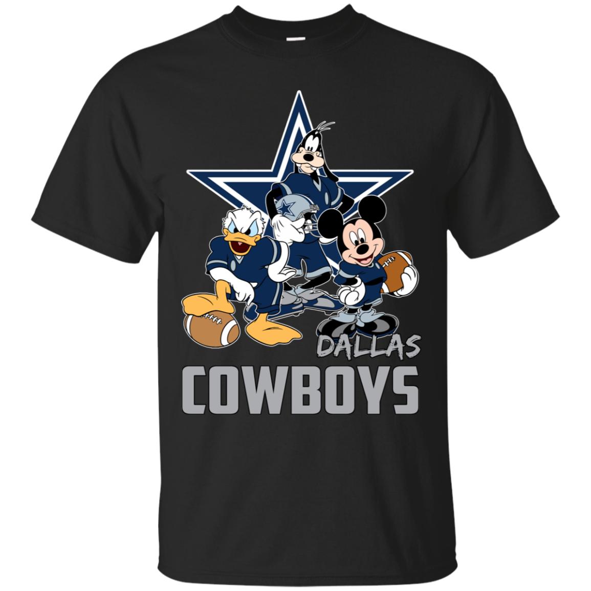 Disney Mickey, Donald and Goofy are Cowboys Fan Funny Football T-Shirt LT12