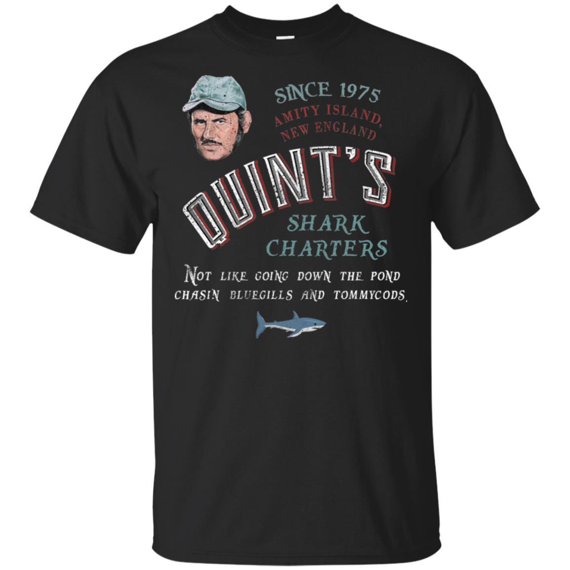 Since 1975 Amity Island New England Quint s Shark Charters T-Shirt