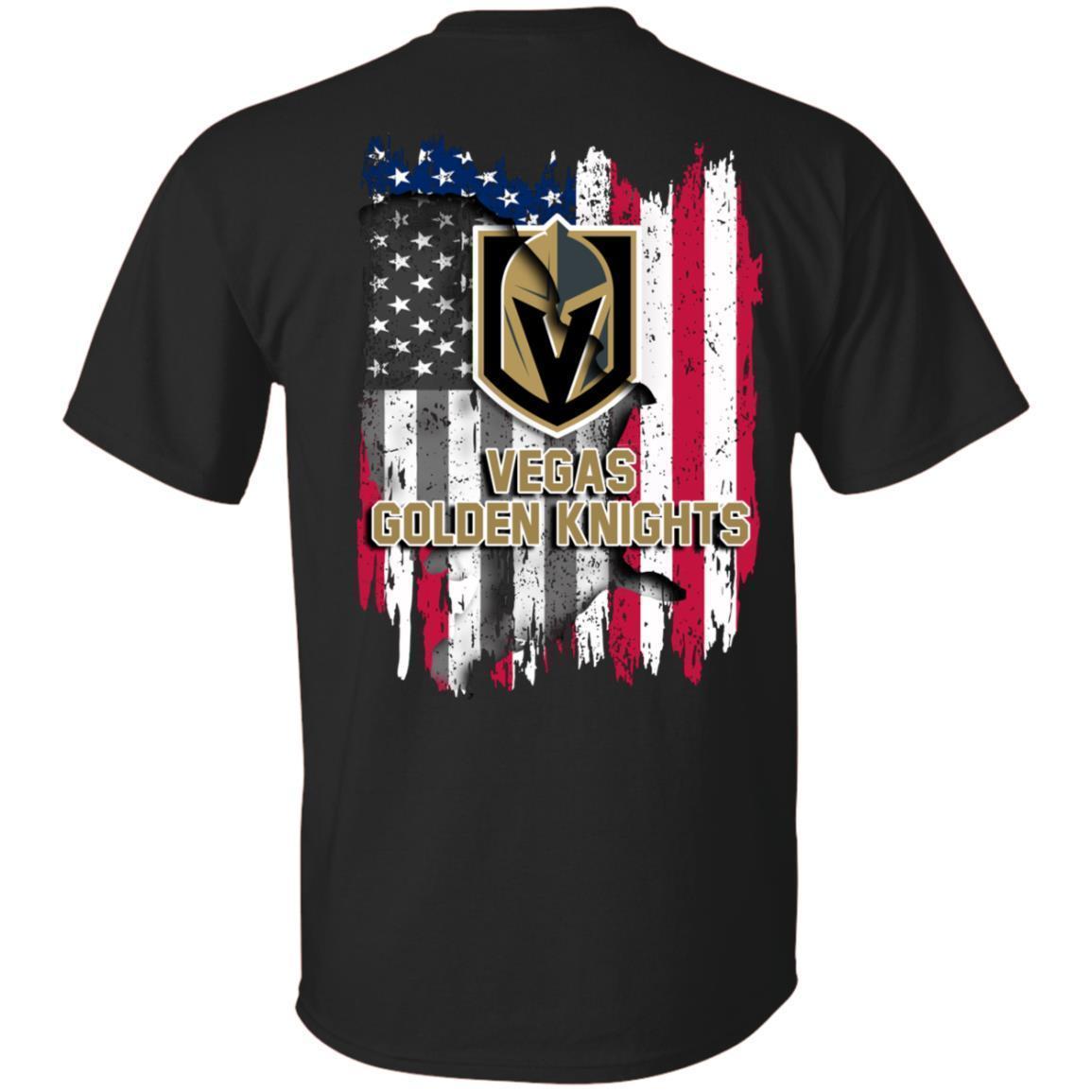 Vegas Golden Knights American Flag Hockey T-Shirt Fan 4th July PT06