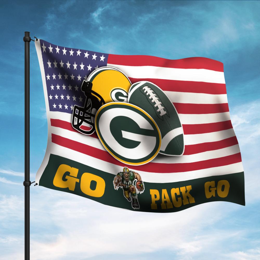 Green Bay Packers go pack american flag- LIMITED EDITION BBS