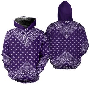 Zolaa PURPLE Bandana Limited Edition All Over Print Sweatshirt Zip Hoodie T shirt Bomber Jacket Fleece Hoodie Size S-5XL NLA063901