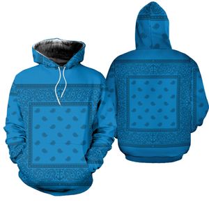 Zolaa OCEAN BLUE Bandana Limited Edition All Over Print Sweatshirt Zip Hoodie T shirt Bomber Jacket Fleece Hoodie Size S-5XL NLA063001