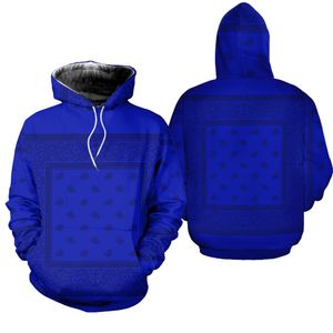 Zolaa ROYAL BLUE Bandana Limited Edition All Over Print Sweatshirt Zip Hoodie T shirt Bomber Jacket Fleece Hoodie Size S-5XL NLA063001