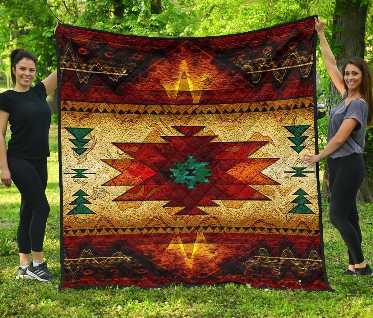 Southwest Brown Symbol Native American Premium Quilt