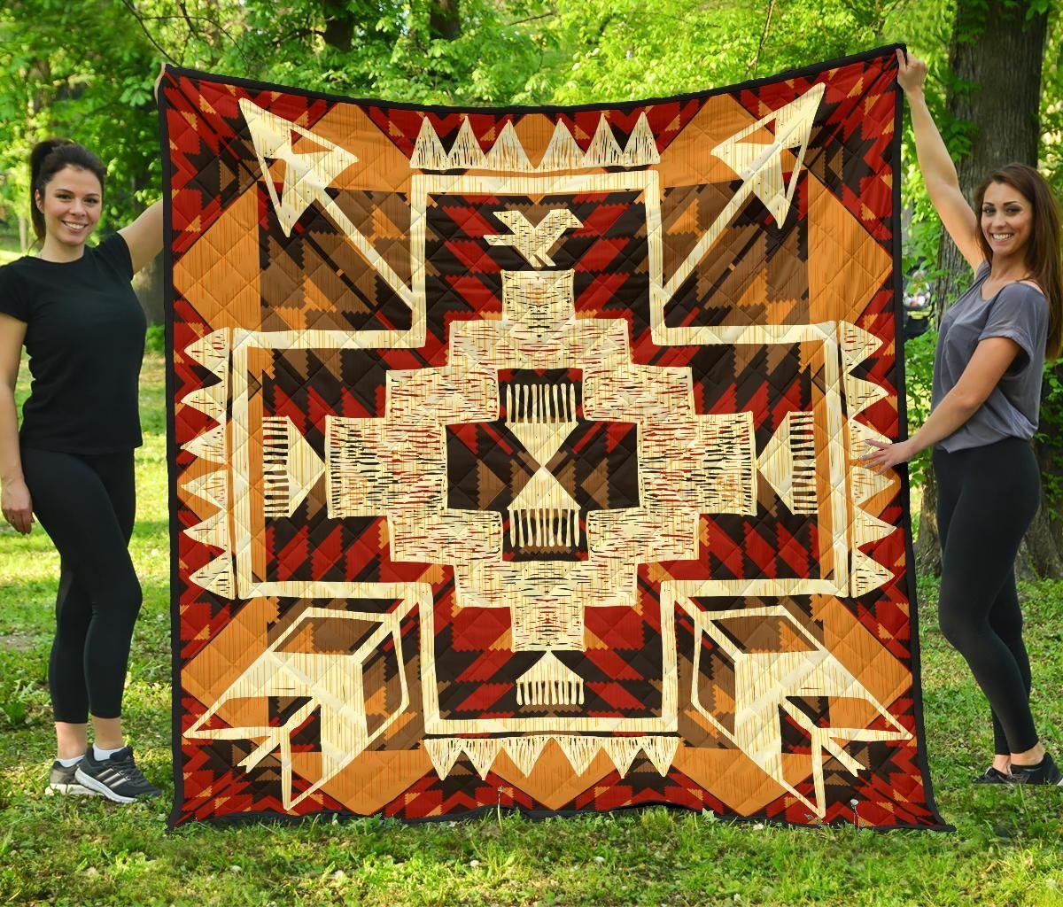 Southwest Yellow Symbol Native American Premium Quilt