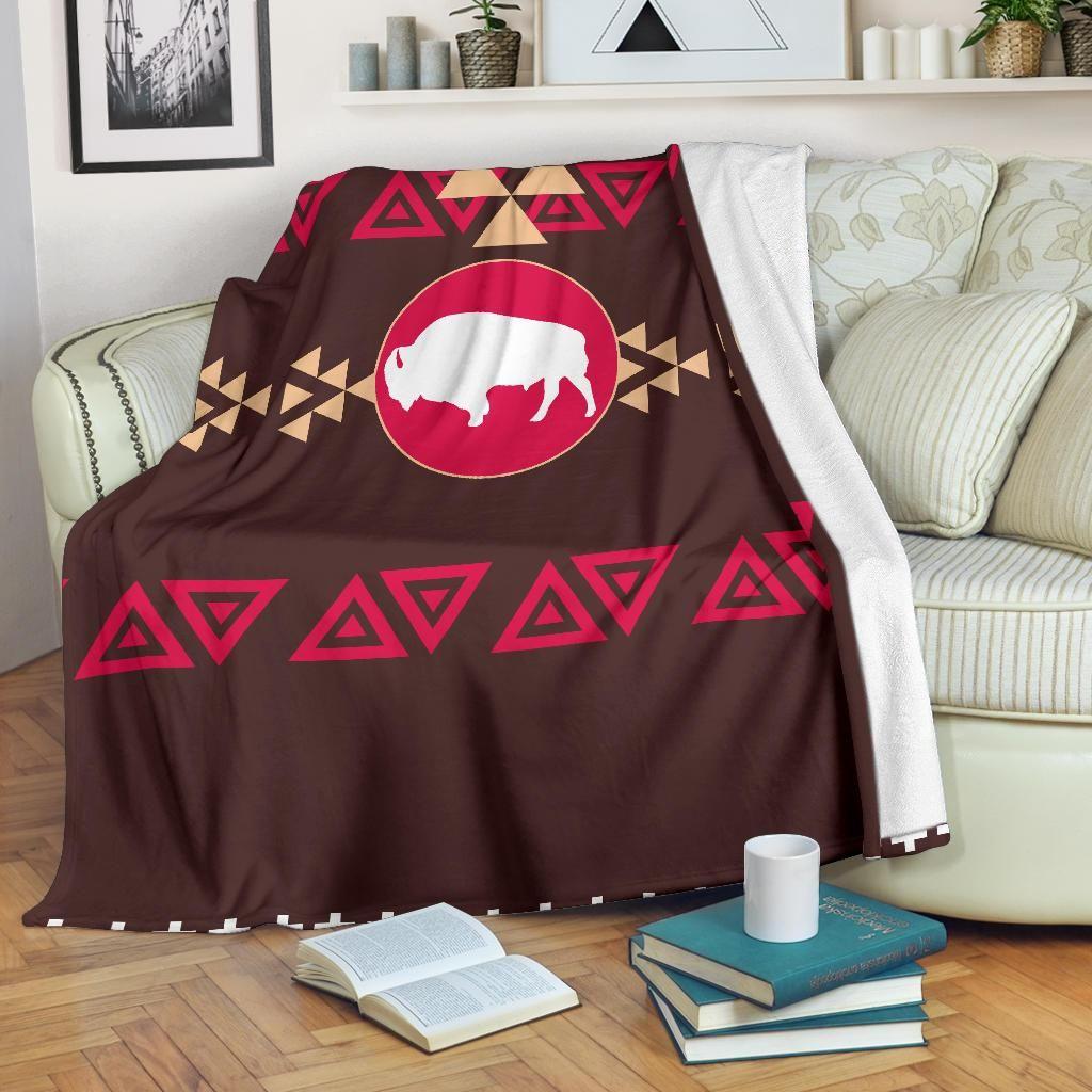 Brown Bison Native American Pride Premium Blanket