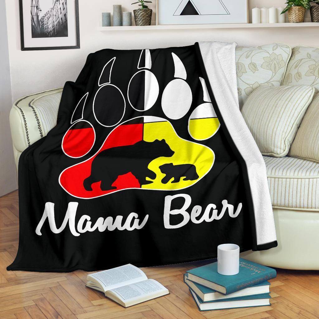 Mama Bear Medicine Wheels Native American Premium Blanket