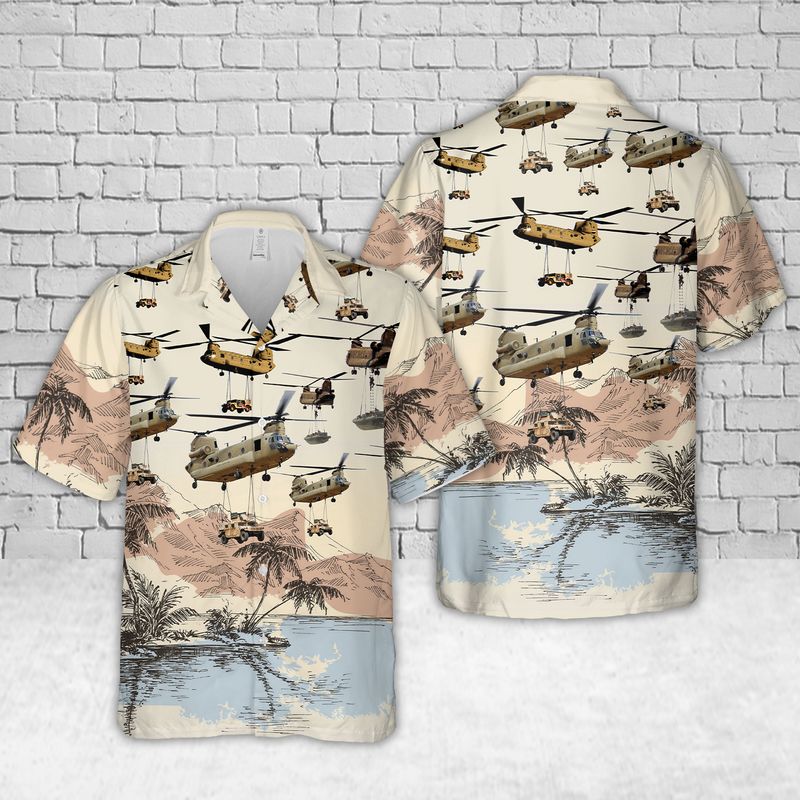 BBTT1006BC05 Boeing CH-47 Chinook Lifting Hawaiian Shirt