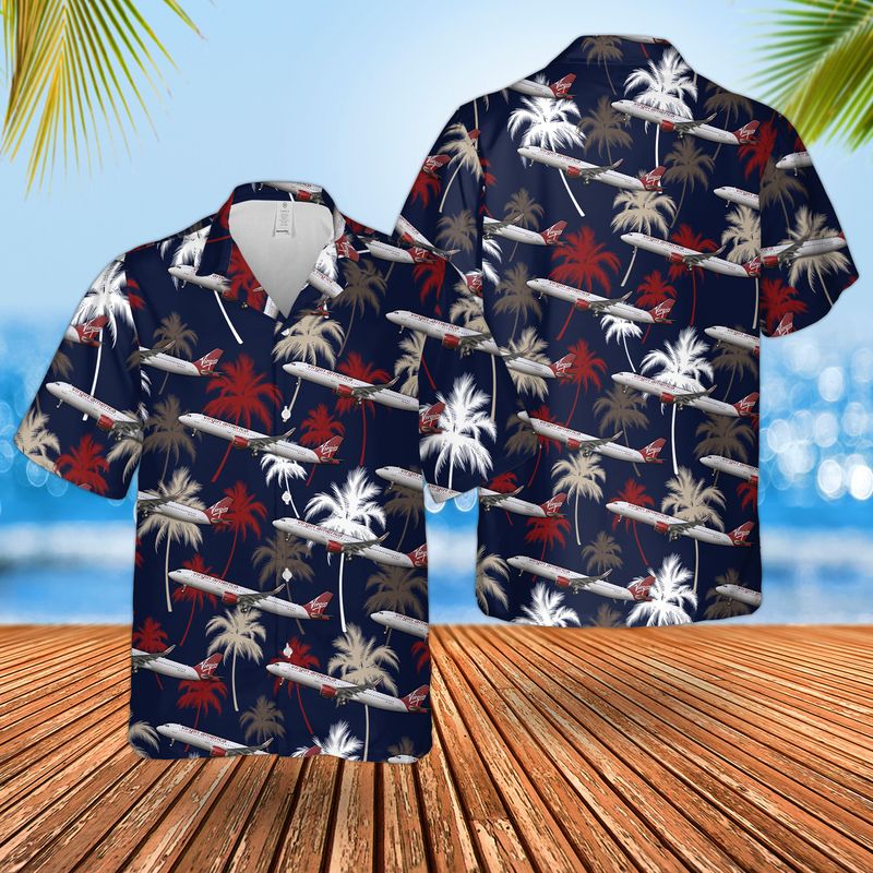 TRHH1806BC04 Virgin America Airbus A321 NEO Hawaiian Shirt