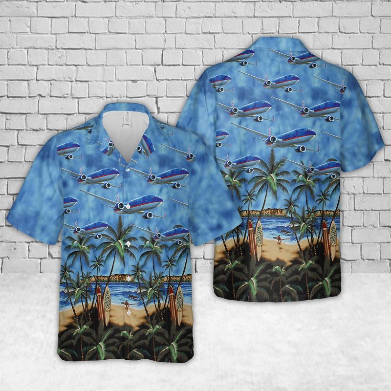 BBTT0507BC15 Sun Country Airlines Boeing 737-800 Hawaiian Shirt