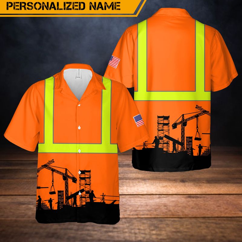 Custom Name Ironworker Short Sleeve Hawaiian Shirt