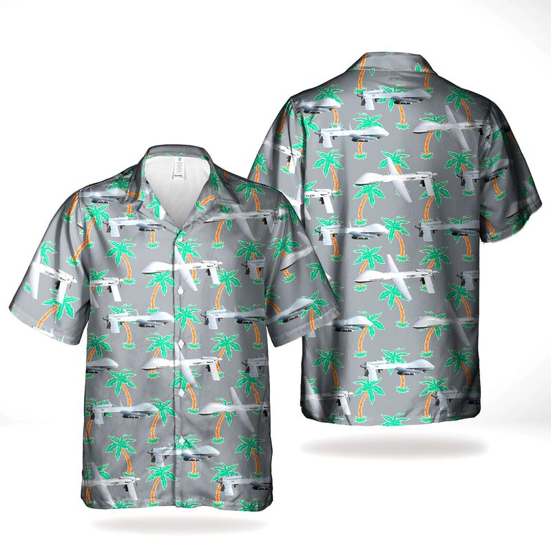 US Army General Atomics MQ-1C Gray Eagle Hawaiian Shirt