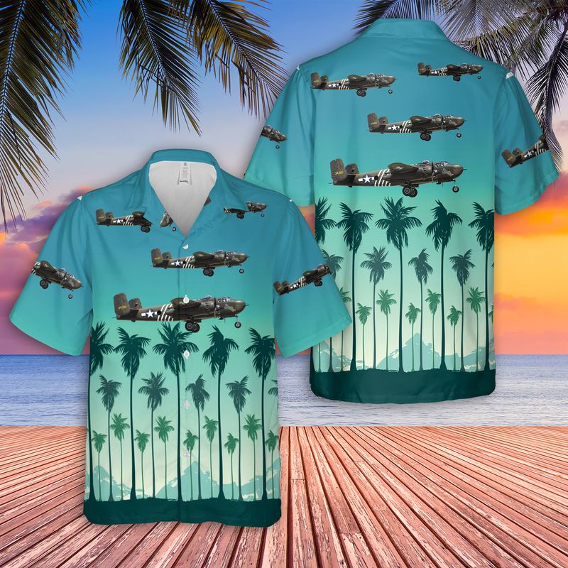 US Air Force North American B-25H Mitchell Barbie III Hawaiian Shirt