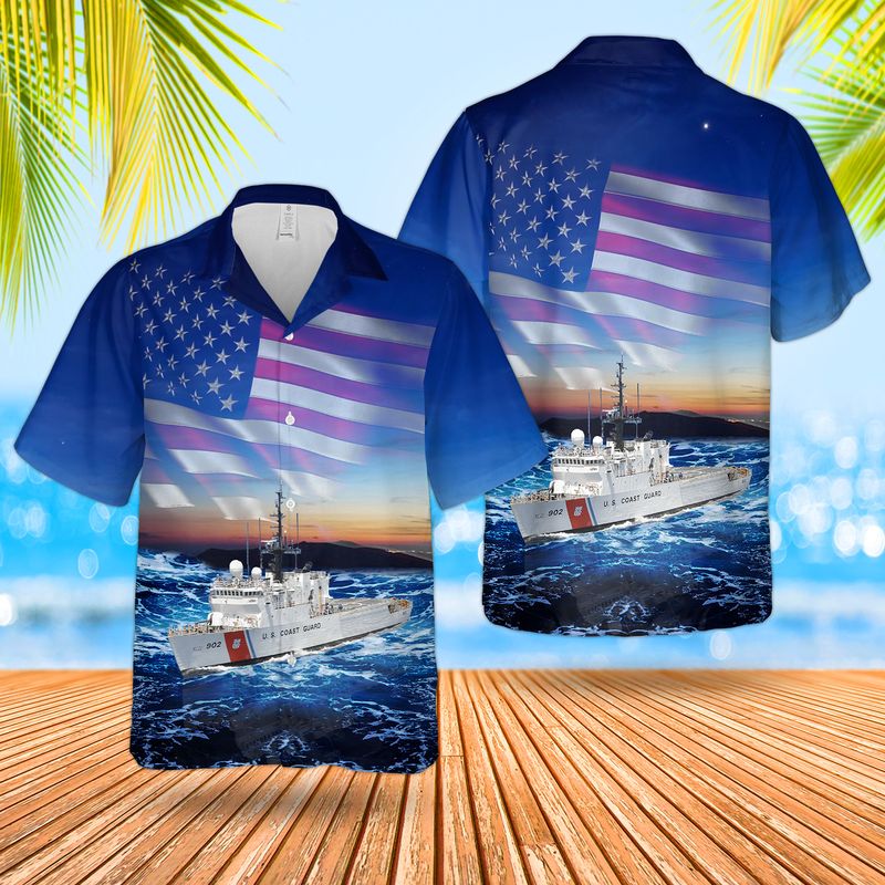 United States Coast Guard USCGC Tampa WMEC-902 Reliance-class Cutter Hawaiian Shirt