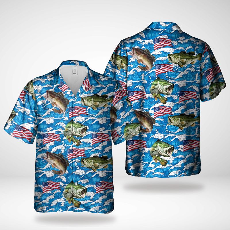 USA Largemouth Bass Fishing Hawaiian Shirt