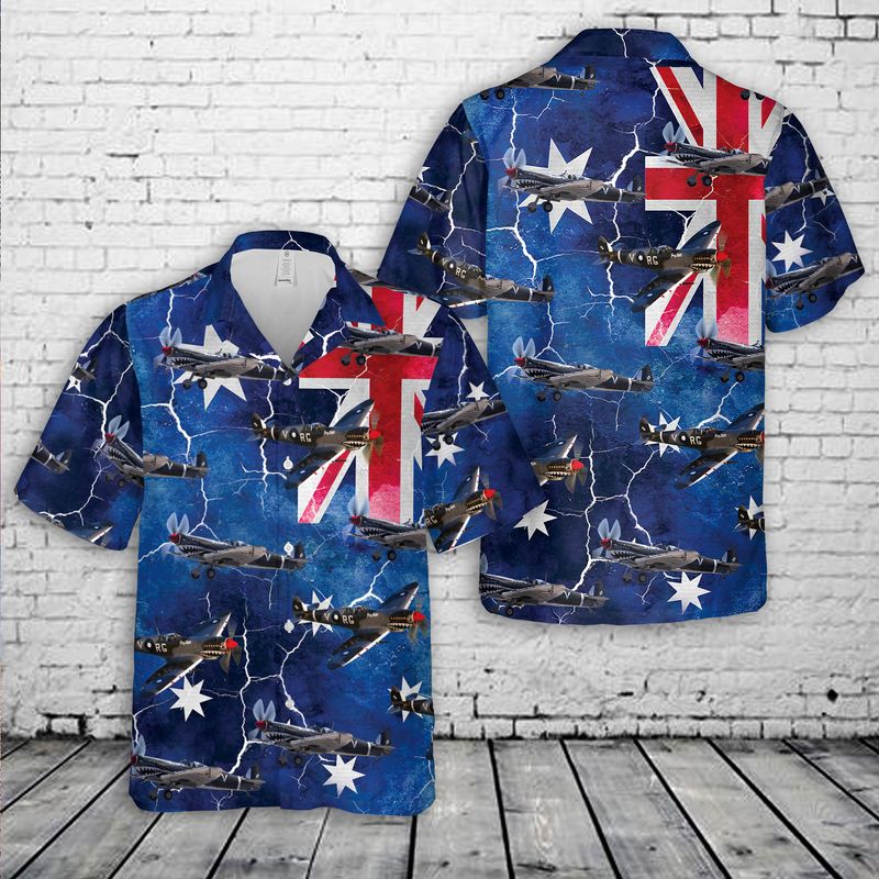 Royal Australian Air Force Supermarine Spitfire Mk VIII Australia Day Hawaiian Shirt